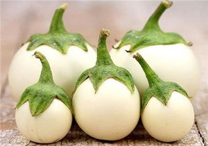 Round White Eggplant (ਗੋਲ ਚਿੱਟੇ ਬੈਂਗਣ)